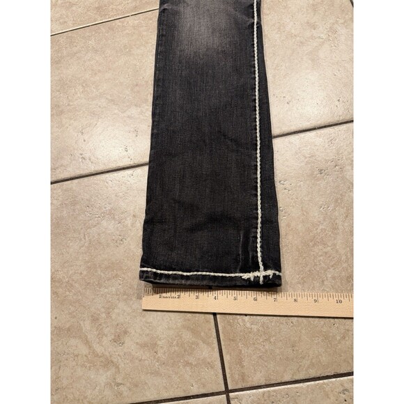 True Religion Ricky Jeans Mens 30x32 Black Relaxed Straight Denim Rope Flap - Picture 10 of 10